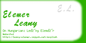 elemer leany business card